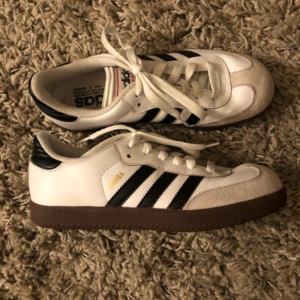 Adidas white, black and gum sneakers